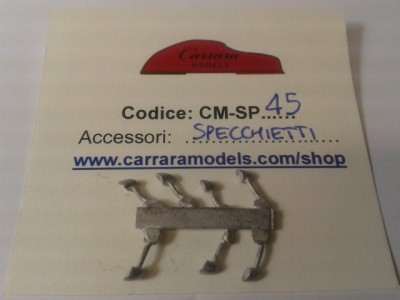 CM-SP45 set 7 pz. specchietti retrovisori laterali per auto in metallo bianco - scala 1:43